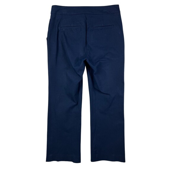 Trina Turk Ore Cropped Boot Pants  Size 2  Navy Mid-Rise Kick Flare Leg - Picture 3 of 16